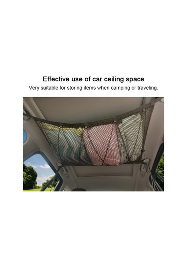 Reedark Araba Tavanı İçin 90x65cm Kaki Polyester Ağızlı Çantı - Seyahat Eşyaları, Oyuncaklar İçin Organizasyon Çantası Haki