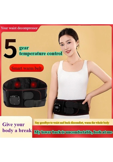 Fochsia Siyah Akıllı Bel Masaj Kemeri Titreşimli Isıtmalı Karın Masaj Aleti Altın