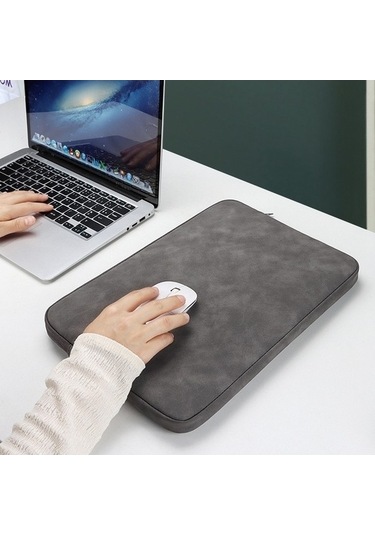 Prestigegoods Macbook Uyumlu Dizüstü Kılıfı, 14.1-15.4 Inç, Anti-çizik, Soft Fluff Astar, Yurt Dışından Gri
