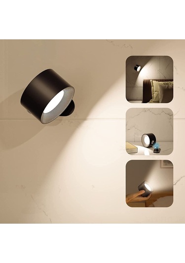 Hangfox Usb Şarjlı Led Duvar Lambası, Dokunmatik Işık Seviyesi Ve Renk Sıcaklığı Ayarlı, Manyetik Taşınabilir Gece Lambası Beyaz