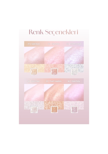 Mikro İnci Tanecikleriyle Yoğun Işıltı Sağlayan Highlighter Clıo Prism Highlighter 04 Grace Opal 04 Grace Opal