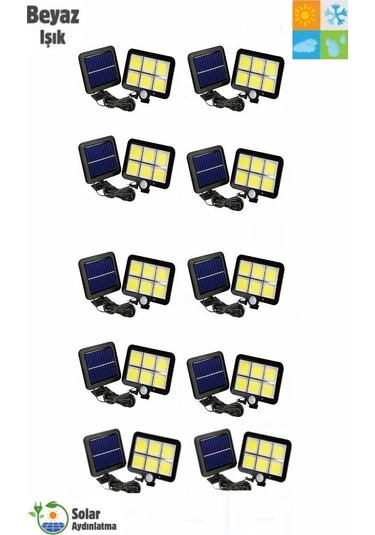 Mrs Solar Hb-600 Model 10'lu Paket 120 Cob Led Solar Panel Güneş