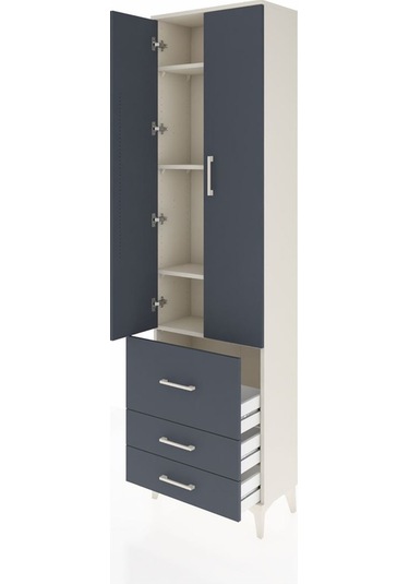 Arges Dolap 4 Raflı 3 Çekmeceli 2 Kapaklı 60x30x221 Aytaşı-an... Aytaşı