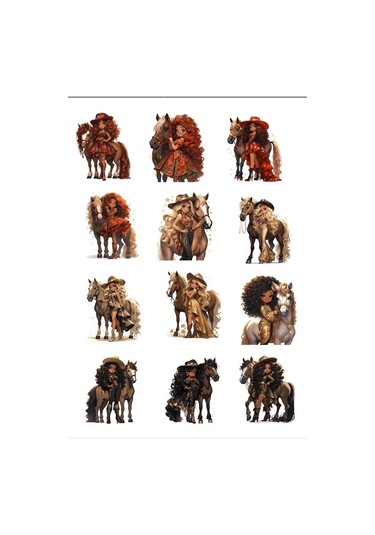 Kovboy Kız Sticker Set
