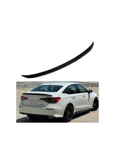 Honda Civic Fe1 Uyumlu Bagaj Üstü Anatomik Spoiler Piano Black 2022-