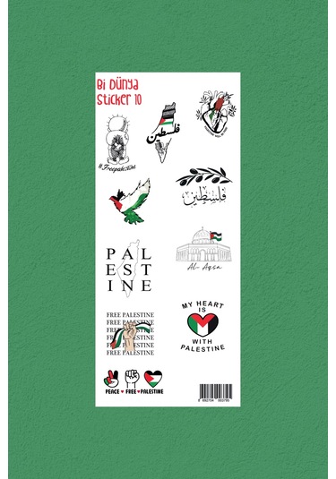 M10 - Filistin Davası - Sticker Paketi Çok Renkli
