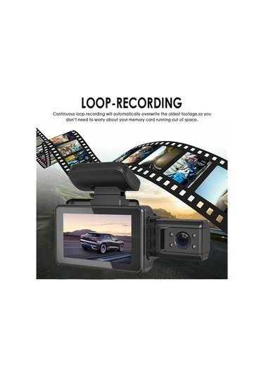 Novahub Çift Sürüş Kaydedici, 3.0 Ekran, 170 Geniş Açılı, Hareket Algılayıcı, Araba İçi Dvr