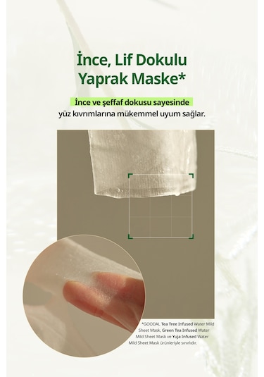 Hassas Ciltlere Özel Yeşil Çay İçeren Yaprak Maske Goodal Green Tea Infused Water Mild Sheet Mask