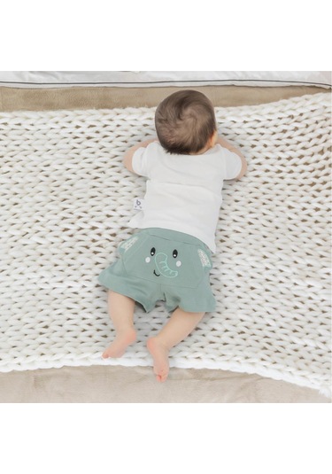 Gezenbebe Hero Kısa Kol Desenli Bebek T-shirt Ve Nakışlı Şort Seti Pembe