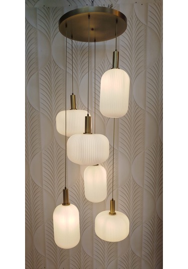 Modern Tasarım Avize 6 Lı Sarı