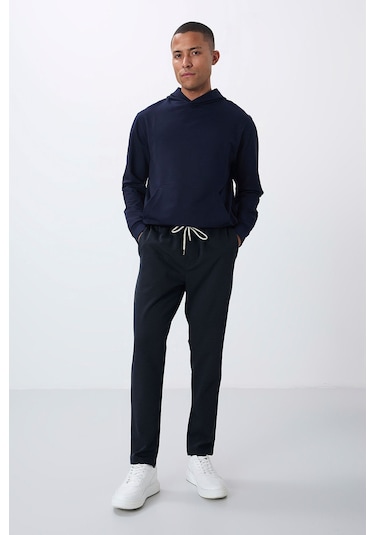 Tommy Life İndigo Yüzeyi Dokulu Standart Fit Erkek Eşofman Alt - 82155