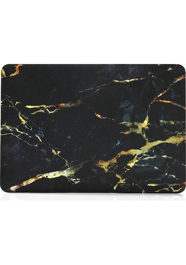 Cbtx Mermer Desenli MacBook Air 13.3" Laptop Koruyucu Kılıf Mermer desen / Siyah + altın