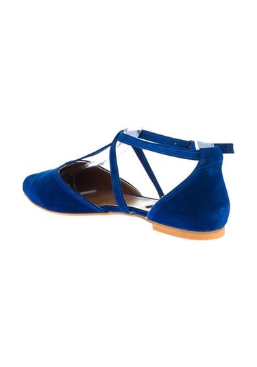 Fox Shoes Saks Mavi Kadın Babet D726537302 Saks