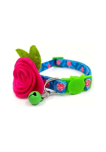 Willowhaven Gzpets Çiçekli Kedi Tasması - Tavuskuşu Mavi, Ayarlanabilir Ve Emniyetli Kırılmasız Tasarım Diğer