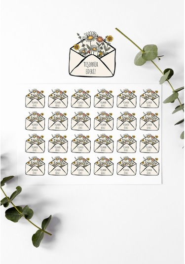 Mektup Thank You Teşekkür Stickers Paketleme Çıkartma Pytkstk99