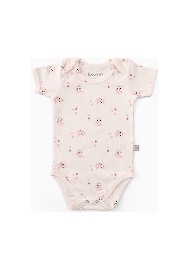 Boumini Bebek Çıtçıtlı Kısa Kollu Body Zarf Yaka Pembe Miskin-pembe Pembe