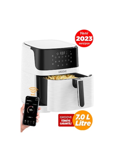 Groove Max XXL 7L 1800W WiFi Smart Airfryer Air Fryer Yağsız Sıcak Hava Fritözü Beyaz
