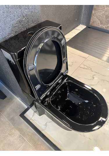 Modern Duvara Sıfır Siyah Klozet Takımı