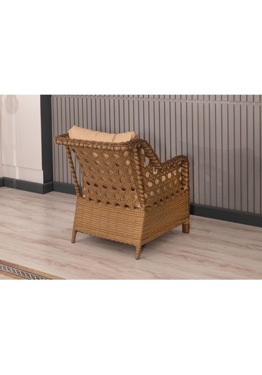 Btkconsept Datça Rattan Bahçe Mobilyası 3+1+1 Kahverengi/masalı Kahverengi