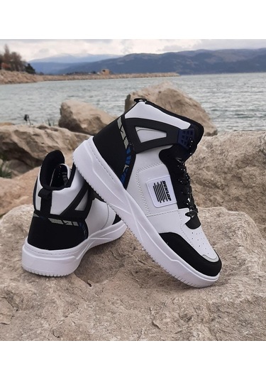 Dunlop 2243 Beyaz-Siyah Fuspetli Ortapedik Boğazlı Spor Ayakkabı AYKSAYAK-000505