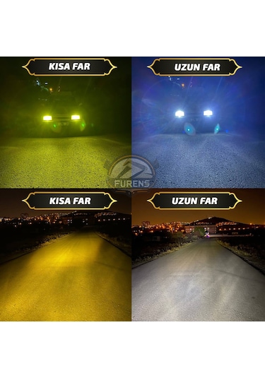 Ford Connect Için Uyumlu Şimşek Etkili Mercek Led Xenon Çift Renkli