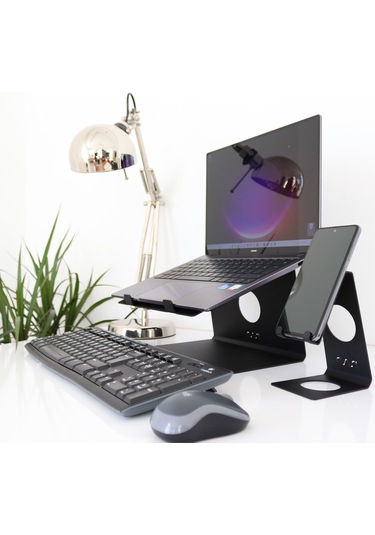 Hansdo Metal Siyah Laptop Standı - Yükseltici - Altlık Sls1Bl