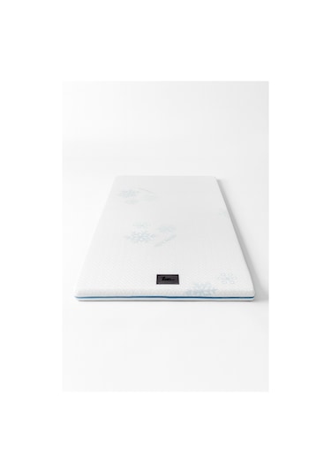 Visco Süngerli Ice Sleep Yıkanabilir Kılıflı Tek Kişilik Visco Yatak Pedi & Şiltesi Topper 5 Cm BEYAZ