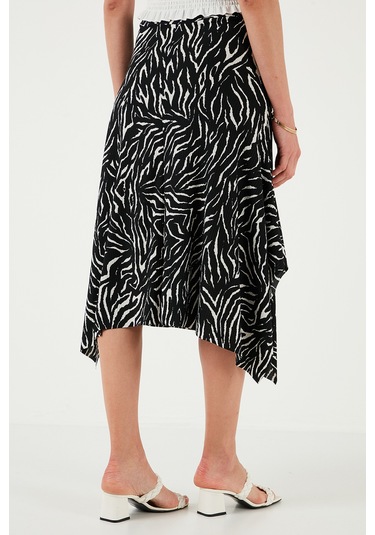 Lela Desenli Volanlı Midi Boy Bayan Etek 5869010 Zebra