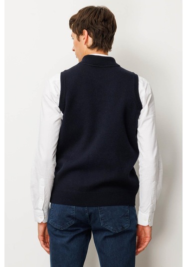 Erkek Hakim Yaka Göğsü Ve Cebi Keçe Yün Yelek K.lacivert K.lacivert