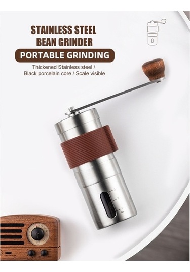 Ankatek Paslanmaz Çelik Konik Bıçaklı Kahve Değirmeni - Espresso, French Press, Türk Kahvesi İçin, Küçük Tasarım - Altın