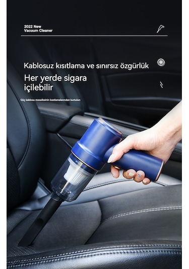 El Tipi Mini Ev Kablosuz Araç Süpürgesi-beyaz 05