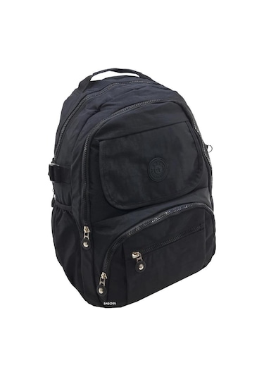 Baginn Kadın Sırt Çantası Çok Cepli Yağmur Geçirmez Hafif Kumaş Sırt Çantası Bordo Renk Siyah