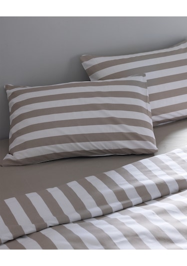 Madame Coco Avignon Çift Kişilik %100 Pamuk Ranforce Baskılı Nevresim Takımı - Bej Ekru