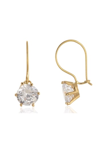 Moom Mücevherat Kadın Tek Taş Sallantılı Küpe 14 Ayar Altın N11.15612