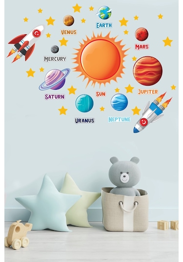 Güneş Sistemi ve Gezgenler Temalı Duvar Sticker