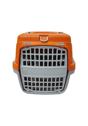 Pribor Hz-100 Kedi Köpek Evcil Hayvan Taşıma Çantası Box Orta Boy Çok Fonksiyonlu Turuncu Gri