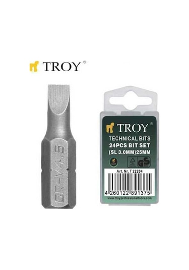 Troy 22207 Bits Uç Seti Düz 5.0X25Mm. 24 Adet