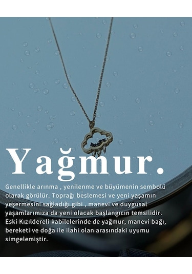 Yağmur - Bulut Kolye 14 Ayar Altın Altın