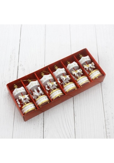 Büro Ev Ofis Dekoru İçin 6parça Beyaz Mini Atlı Karınca Seti