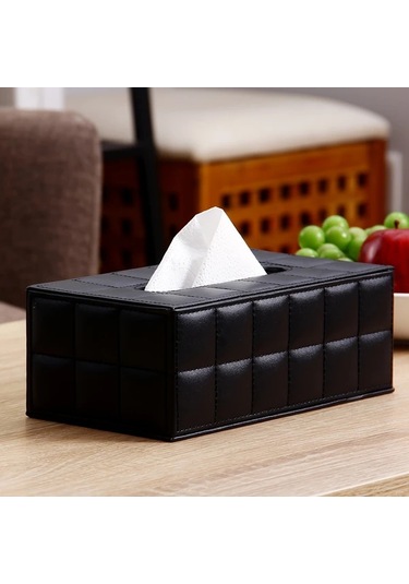 Willowhaven Siyah Üstün Kalite Kumaş Kağıt Havlu Kutusu Kılıfı - Oturma Odası Banyo Dekorasyon Aksesuarı Siyah