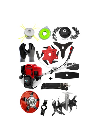 Ablacks C-52 4 Zamanlı Profesyonel Yan Tırpan + Akrep Çapa Aparatı + 8 Li Bahçivan Seti