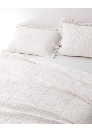Madame Coco Medus Çift Kişilik Yatak Örtüsü - Beyaz Beyaz