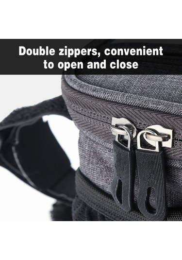 Padalink Bisiklet El Çantası - Gece Sürüşü İçin Yansıtıcı Şeritli, Geniş Kapasiteli, Dokunmatik Ekranlı, Çift Fermuarlı Gri Zz03 Gri