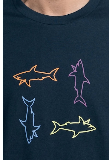Paul & Shark Erkek T Shirt 24411088 013 Lacivert Lacivert