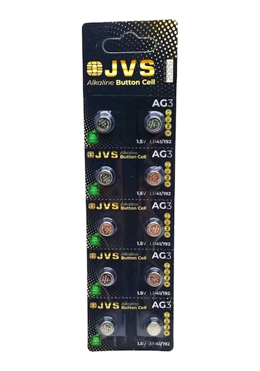 Jvs Ag3 1.5v Lr41 Saat Pili 10lu Kart 5256