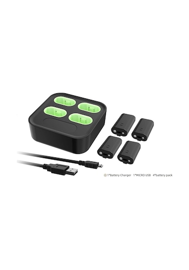 Dobe Xbox One / Xbox Series S/X Dörtlü Batarya Şarj Yuvası+4 Adet