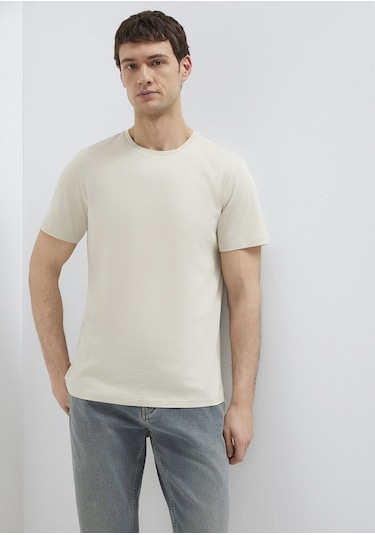 Mavi - Bej Basic Tişört 065574-70144 Bej