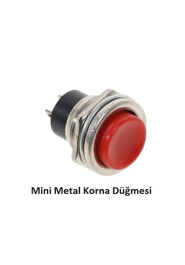 Yaylı Mini Metal Buton Kırmızı Aç-kapa Bas/çek Mini Korna Düğmesi