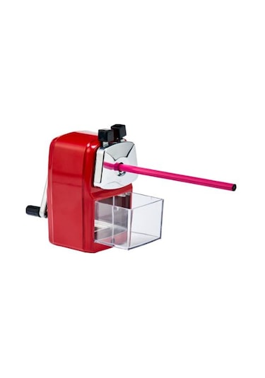 Mas 6730 Masa Tipi Orta Boy Kollu Kalemtraş - Kırmızı