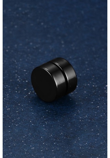 Chavin 10 Mm Bayan Erkek Mıknatıslı Siyah Çelik Küpe Df22sy-10 Siyah